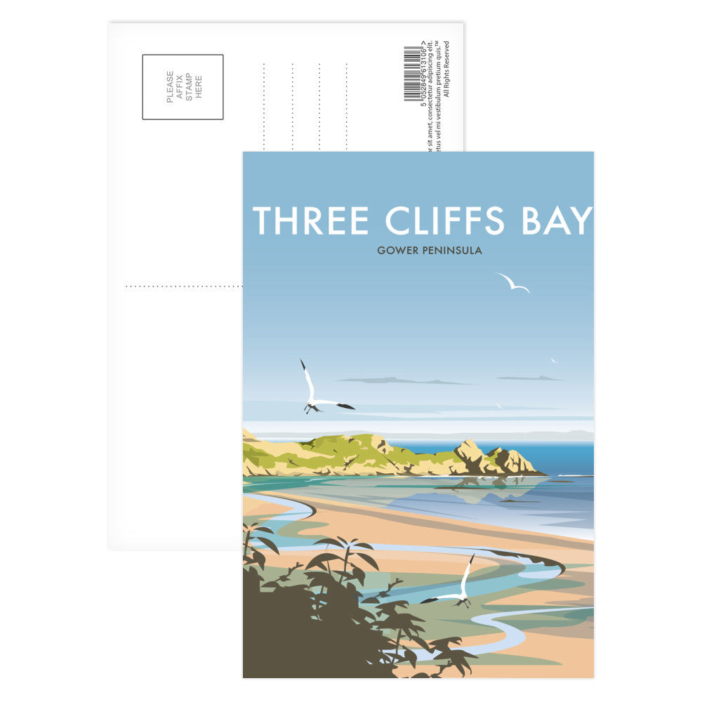 Three Cliffs Bay Postcard Pack of 8