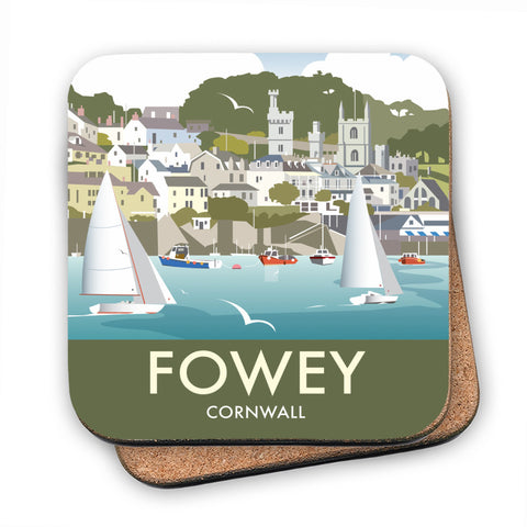 Fowey, Cornwall - Cork Coaster
