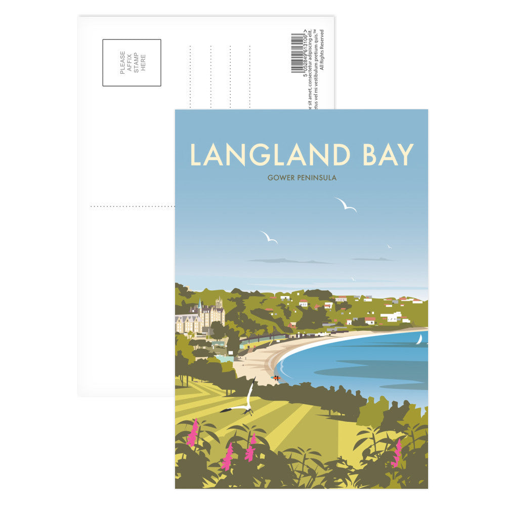 Langland Bay Postcard Pack of 8