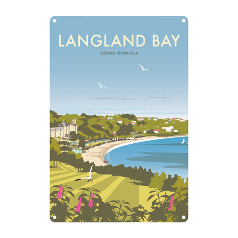 Langland Bay Metal Sign