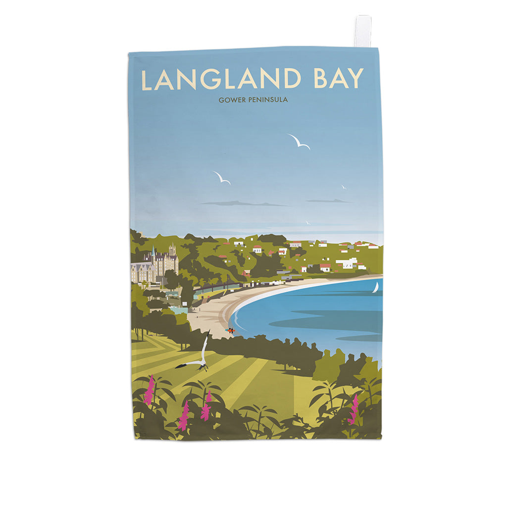 Langland Bay Tea Towel