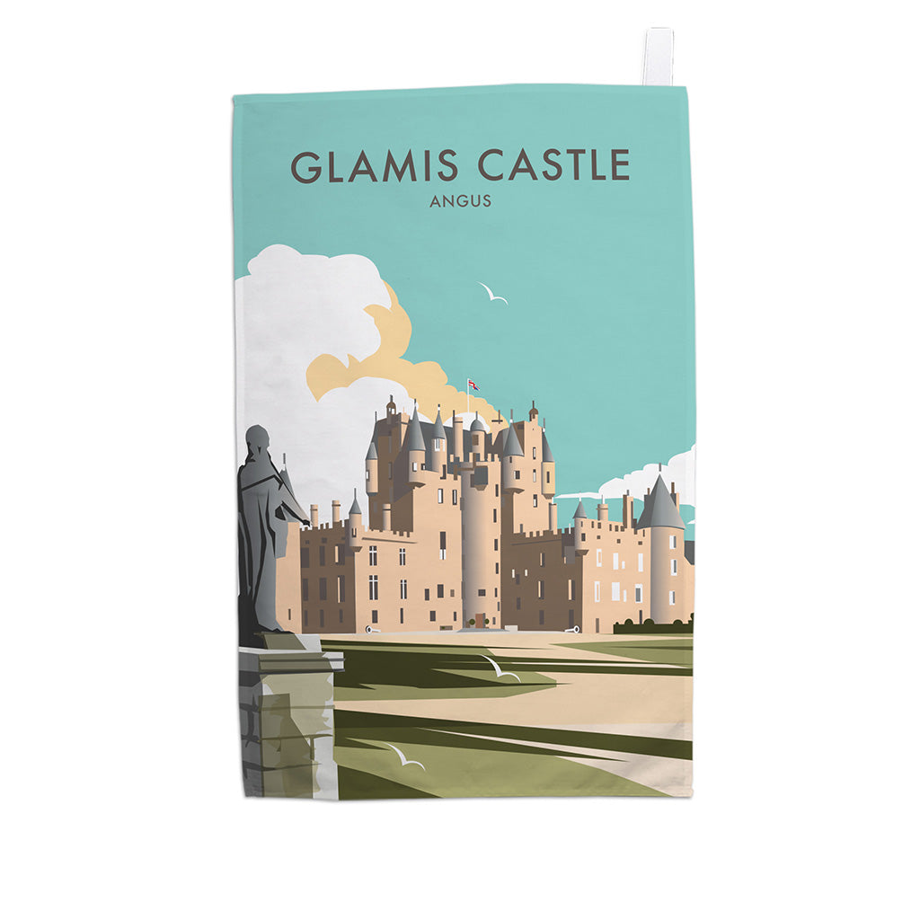Glamis Castle, Angus, Scotland Tea Towel