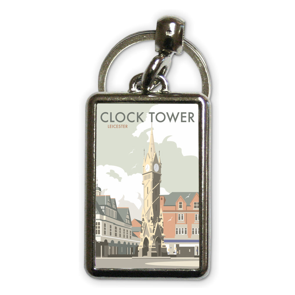 Clock Tower, Leicester Metal Keyring – Dave Thompson Art