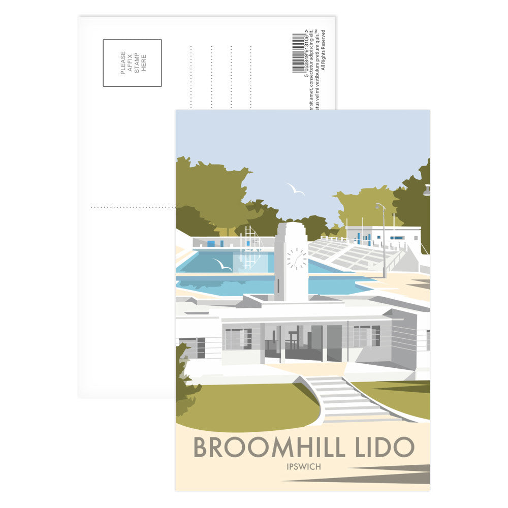 Broomhill Lido, Ipswich Postcard Pack of 8