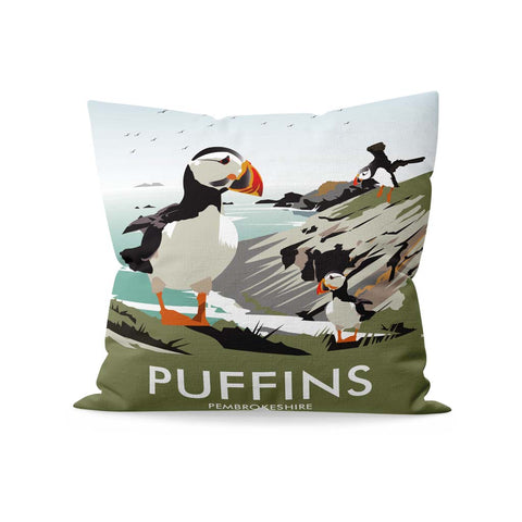 Puffins, Pemrokshire Cushion